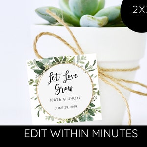 Hochzeit Sukkulenten Gastgeschenk - Hochzeit Sukkulenten Geschenk Anhänger - 5x5cm