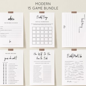 Bridal Shower Games Bundle | Bridal Shower Games | Bridal Brunch Games | Editable Bridal Shower Games | Modern Bridal Shower Games | BSIG