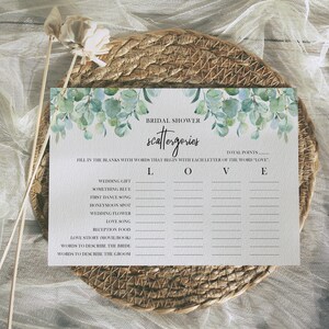 Bridal Scattergories Game - Greenery - GBR2021