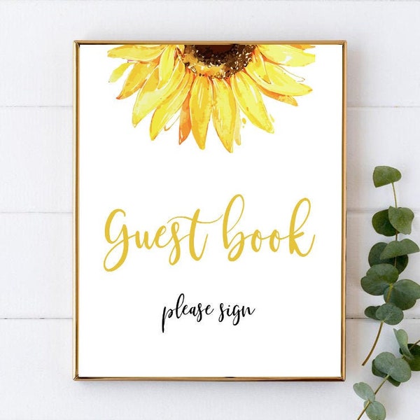 Sunflower Guest Book Etsy