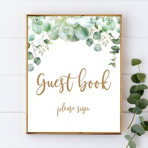 Succulent Baby Shower Guest Book Sign - 007