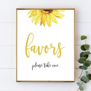 Sunflower Baby Shower Favors Sign - 009