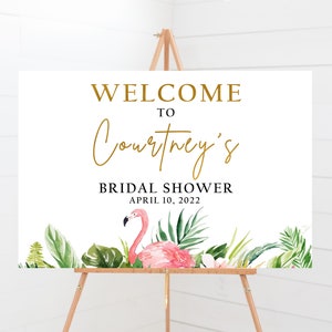 FLAMINGO WELCOME Sign BRIDAL Shower | bridal shower sign welcome | Flamingo Welcome Bridal Shower Sign | Summer Bridal Shower Decoration