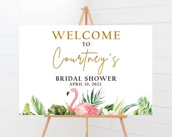 FLAMINGO WELCOME Sign BRIDAL Shower | bridal shower sign welcome | Flamingo Welcome Bridal Shower Sign | Summer Bridal Shower Decoration