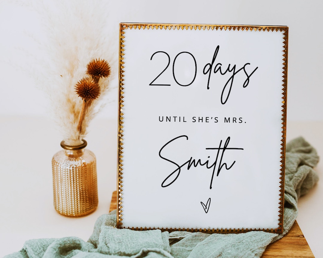 10 Days to Go Wedding Template Wedding Days to Go Template Wedding Countdown Template Etsy