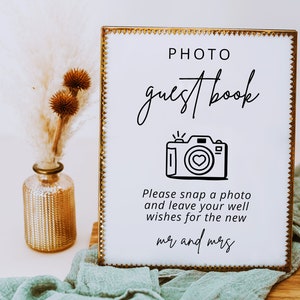 Photo Guestbook Sign - Photo Guestbook Sign Template - Wedding Photo Guest Book Sign - Party Photo Booth Sign - MOD01