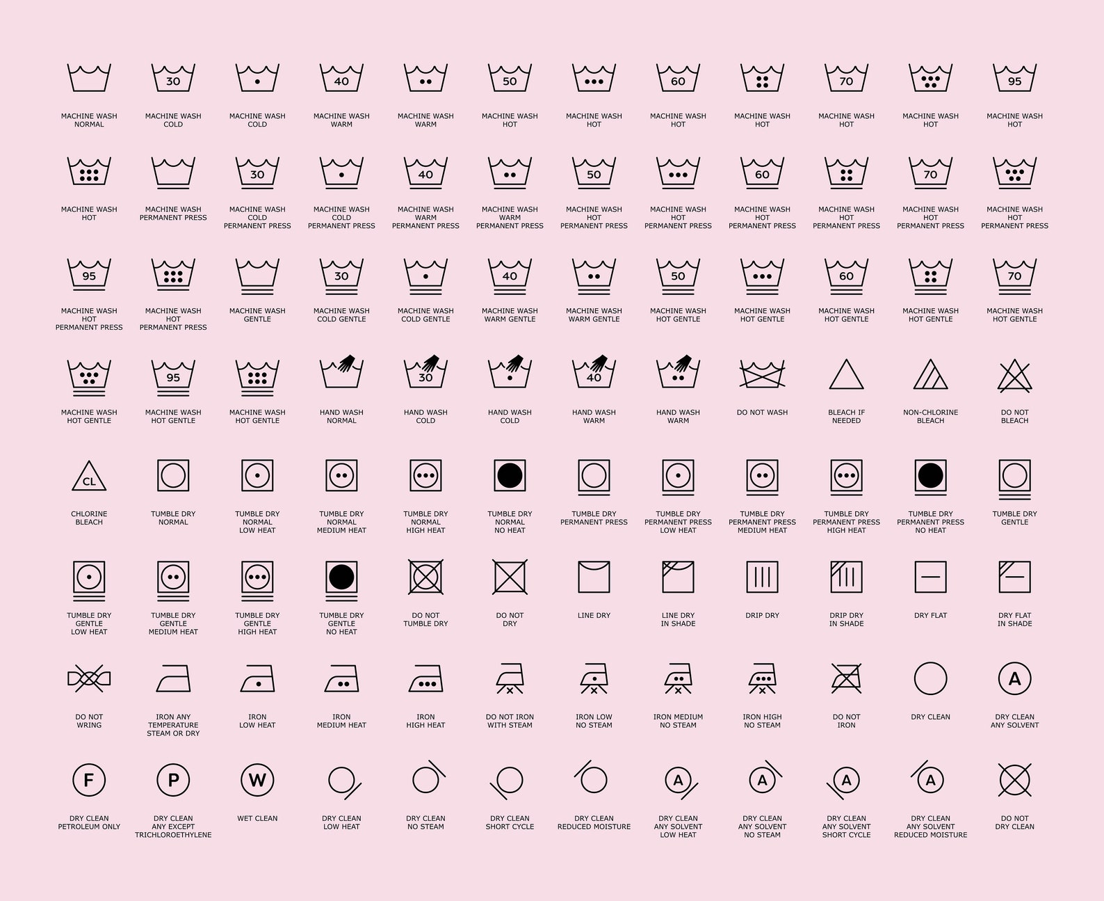Washing Note Editable Washing Instructions Card Template, Printable Clothing Care ...