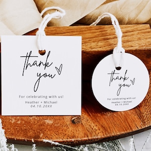 Wedding Favor Tag, Wedding Tag, Thank You For Celebrating With Us Tag, Editable Thank You Tag, Personalized Wedding Favor, BSIG