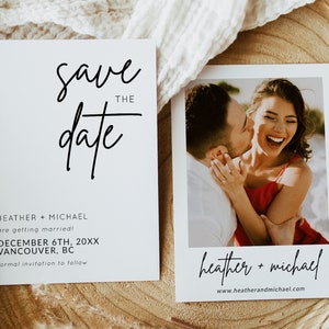 Photograph Save the Date | Save The Date With Photo | Wedding Save the Date Template Download | Photo Save the Date Template | BSIG