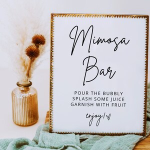 Mimosa Sign, Mimosa Bar Sign, Bridal Shower Mimosa Bar Sign, Juice Labels, Mimosa Juice Tags, Baby Shower Momosa Sign - BSIG - MOD01