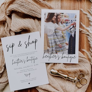 Sip and Shop Invitation - Sip and Shop Invitation Template -  Sip and Shop Flyer - Printable Store Flyer - BSIG