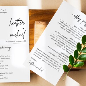 Order Of Wedding Program Template | Wedding Program Template Download | Wedding Itinerary Template with Timeline | Wedding Stationary
