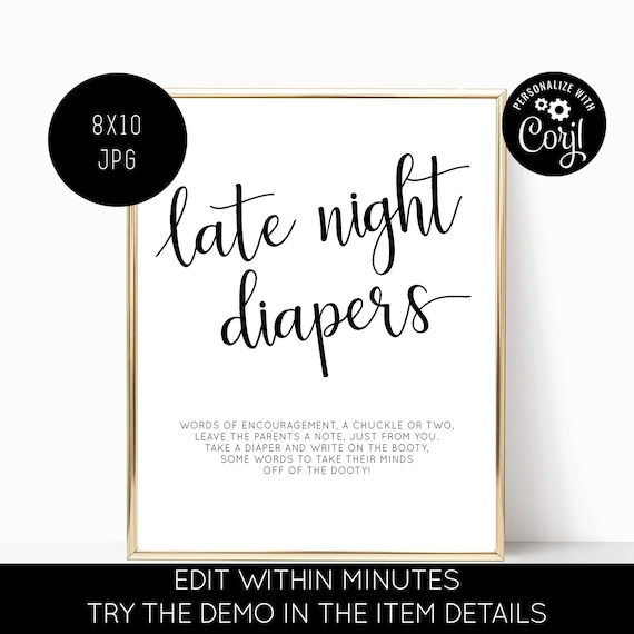 Late Night Diaper - Late Night Diaper Printable - Late Night Diaper ...
