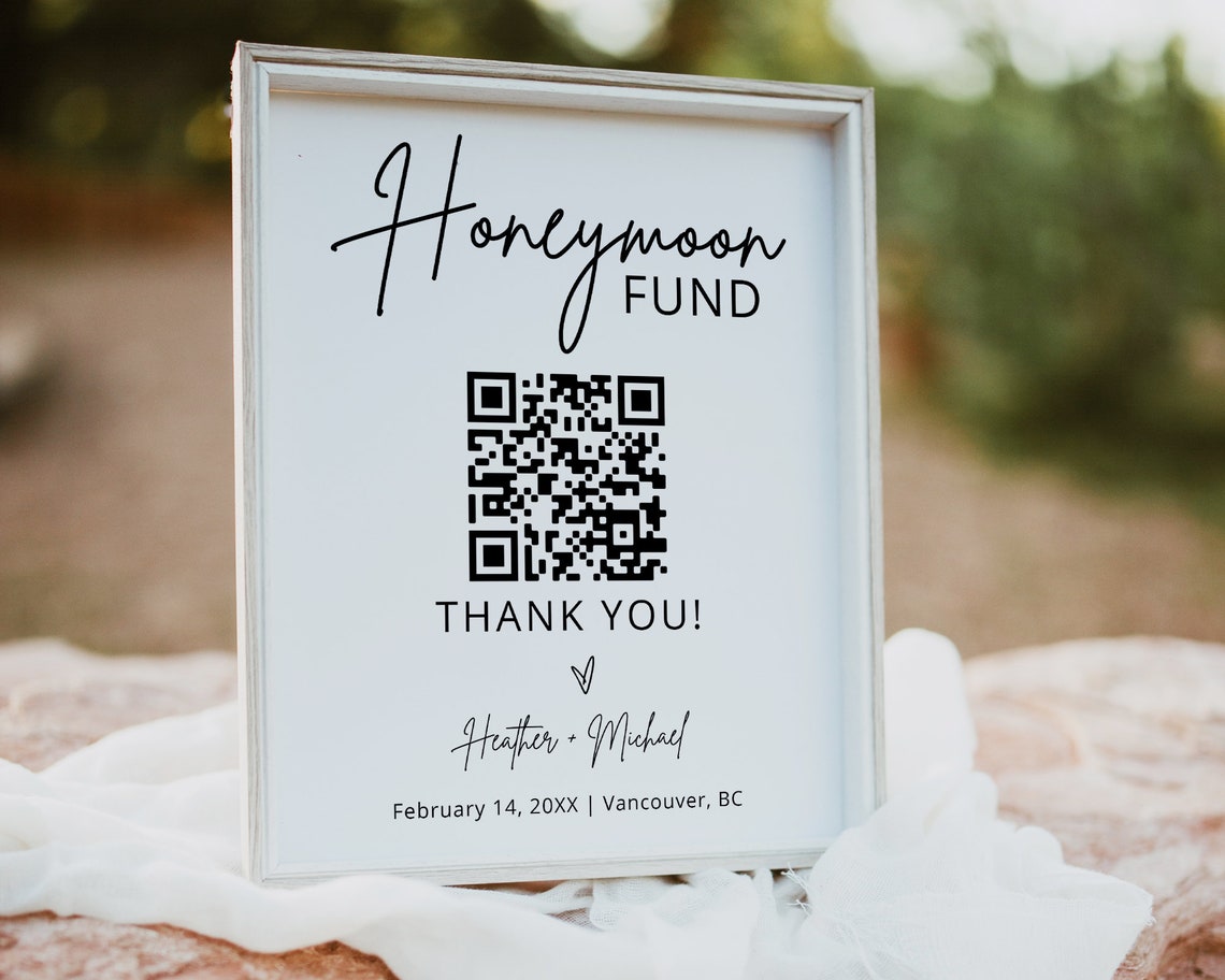 Honeymoon Fund Sign Wedding QR Code Sign Printable Honeymoon Etsy Honeymoon Fund Sign Wedding QR Code Sign Printable Honeymoon Etsy
