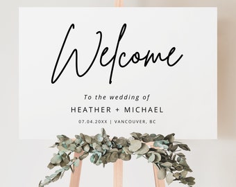 Wedding Welcome Sign - Printable Wedding Welcome Sign, Digital Download Wedding Sign, Welcome To Our Wedding Sign - BSIG