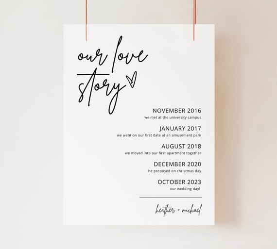 Our Love Story Sign Template - The first day The Yes Day The Best Day - Engagement party Sign - Engagement Party Printable - BSIG Il_570xn