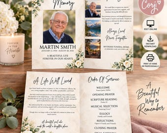 Mans Funeral Program Template