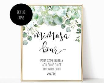 Mimosa Bar Sign, Bridal shower Bar Sign, Mimosa Bar, Mimosa Sign, Mimosa Bar Sign Printable, Jpg and PDF