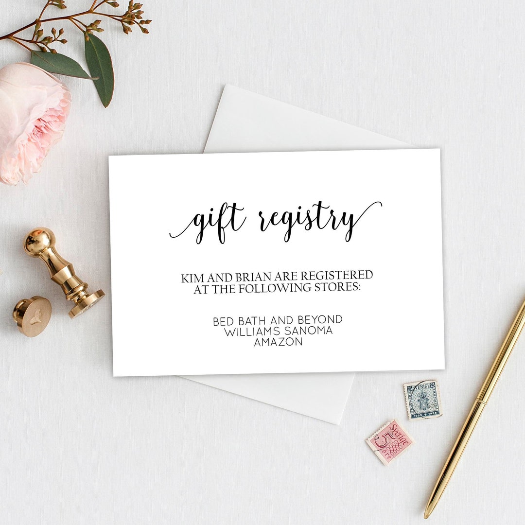 Printable Gift Registry Card Rustic Gift Registry Card - Etsy