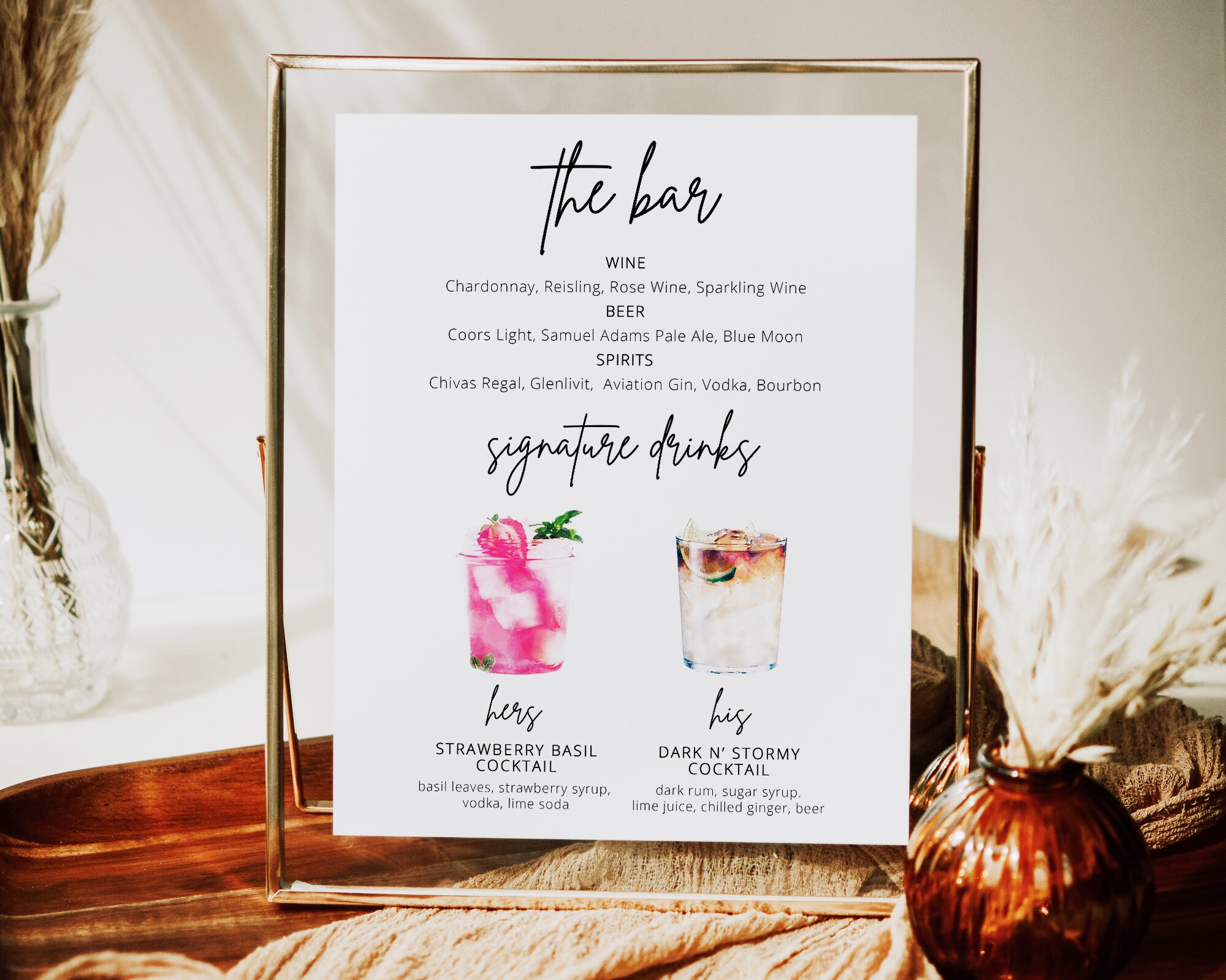 Signature Drink Sign Template Printable Signature Drink Sign - Etsy