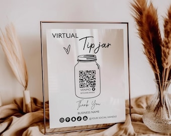 DJ custom Qr code table sign - Salon Qr Code Sign - Qr Code Wedding Sign - Wedding Qr Sign - Wedding Tip Sign