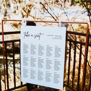 EDITABLE Wedding Seating Chart Template, Modern Minimalist, Our Favorite People, Wedding Table Plan, Editable Instant Download