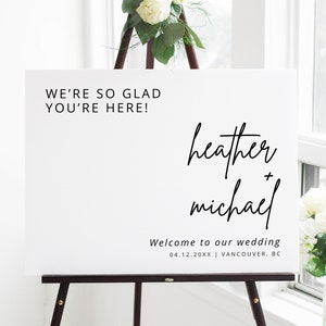 Modern Wedding Welcome Sign - Minimalist Welcome Sign - Welcome Wedding Sign, Script Wedding Welcome Sign, Modern Wedding Sign - BSIG