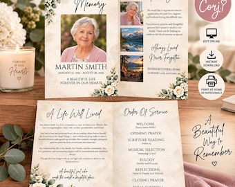 Mans Funeral Program Template