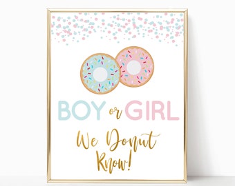 Donut Gender Reveal - Instant Download - 8x10