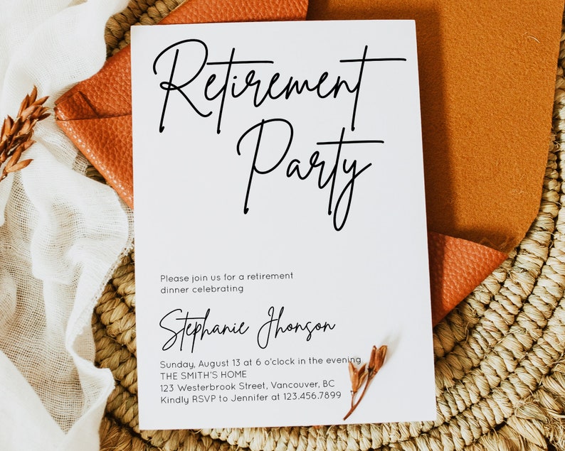 Modern Surprise Retirement Party Invitation Retirement Party Invitation Retirement Celebration Invitation Template MOD01 image 1