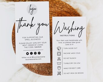 Tshirt washing instructions, Shirt care card Washing instructions, Washing Instructions Card, Shirt Washing Instructions Editable, BSIG