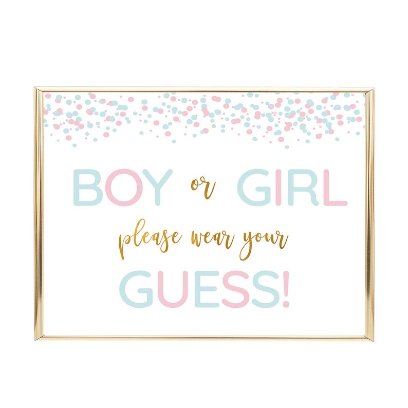 Wear Your Guess Blue or Pink He or She Gender Reveal Etsy