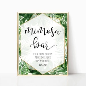 Palm Leave Mimosa Bar Sign, Mimosa Bar SIgn, Mimosa Bar, Mimosa Bar