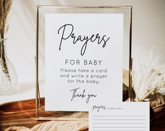 Prayers for baby sign and card | Prayers For Baby Sign and Card Template, Modern Prayers, Well Wishes for Baby | MOD01
