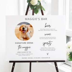 Pet Signature Drink Sign Template - Dog custom drink sign, Dog signature drink sign, Dog signature cocktail, pet bar menu sign - MOD01