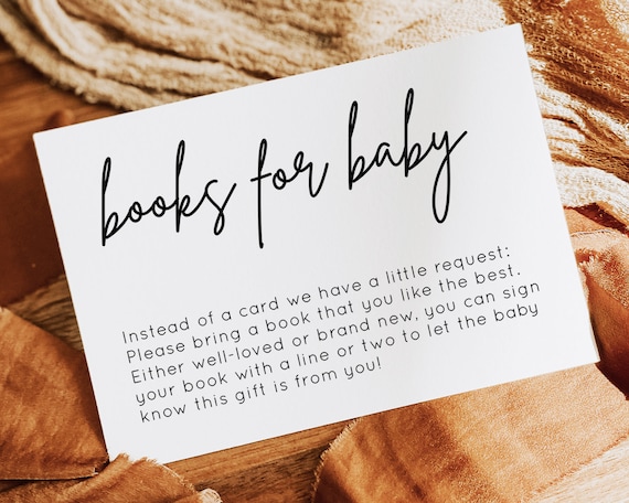 Modern Books for Baby Invitation Insert Template, Books for Baby Card ...