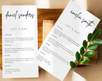 Wedding Menu Template With Guest Name - Mod01