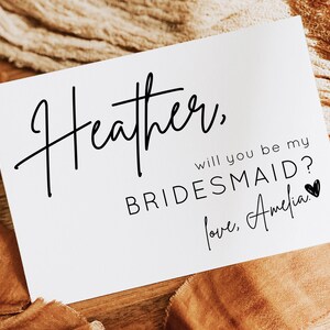 Bridesmaid Proposal Card, Will You Be My Bridesmaid Card, Maid of Honor Proposal Card, Bridesmaid Card, MOD01