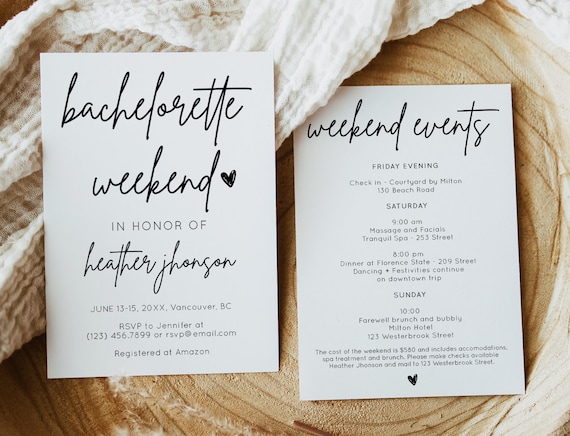 Modern Bachelorette Party Invitation - MOD01 Il_570xn