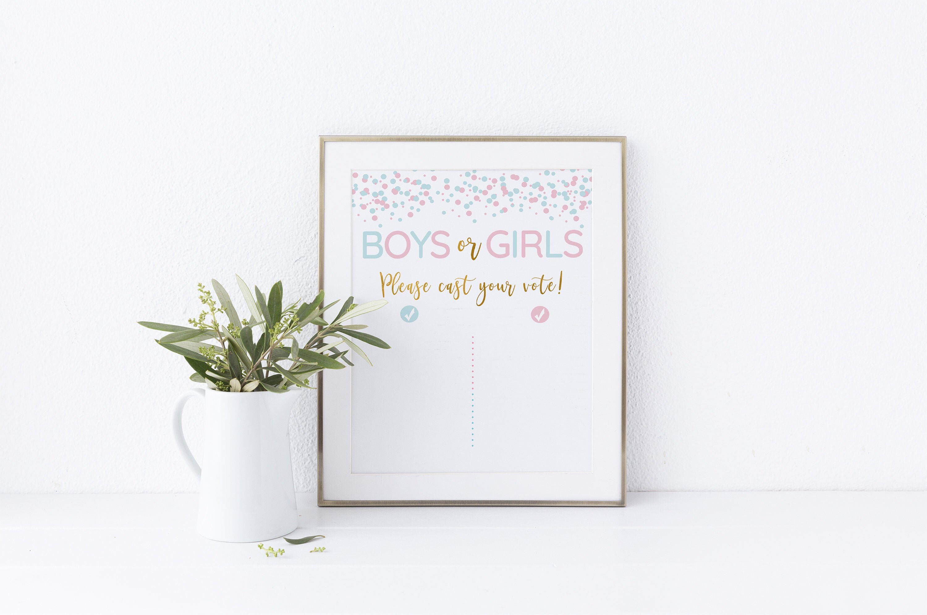 Gender Reveal Party Decoration, Boy or Girl Gender Reveal Baby Shower, Blue and Pink Baby Reveal Sign, Pink and Blue Gender Sign