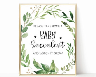 Eucalyptus Baby Shower Sign, Greenery Baby Shower, Boho Baby Shower, Baby Succulent, Cactus Baby Shower, Plant Favors, Baby Succulent Sign