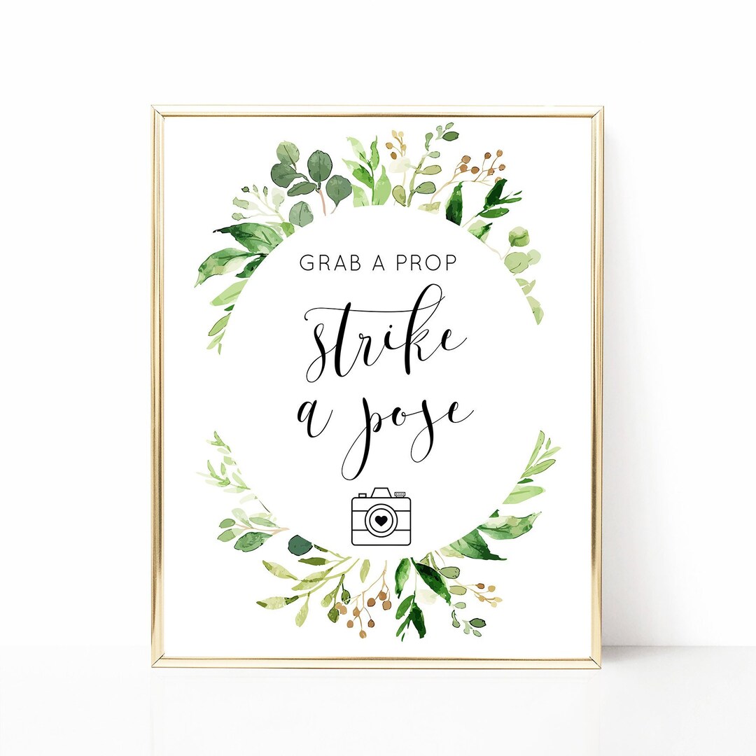 Grab A Prop Strike A Pose Sign - 8x10 - Etsy
