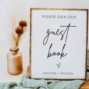 Wedding Guestbook Sign - Please Sign Our Guestbook Sign, Sign Our Guestbook, Wedding Guestbook Sign -  Minimalist Wedding Guestbook - MOD01