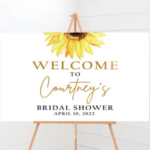 Sunflower Bridal Shower Welcome Sign Template, Days Until I Do Sign, Sunflower Welcome Sign Poster, Shower Welcome Sign  - 009