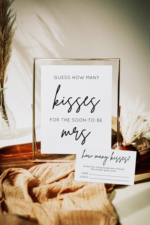 Guess How Many Kisses Bridal Shower Game BSIG by Modern Event Design
