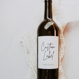 Custom Wine Label Template,  Wine Labels Wedding, Editable Wine Labels, Printable Wine Labels, Personalized gift,  BSIG
