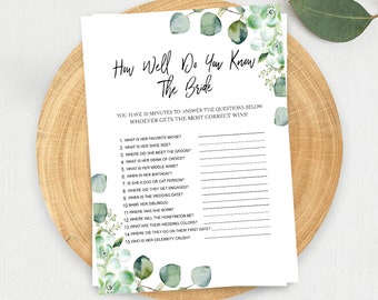 SUCCULENT How Well Do You Know The Bride Bridal shower game - 5x7 JPG