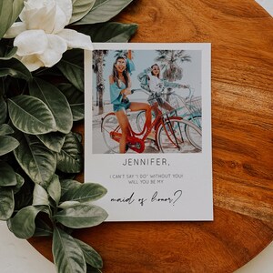 Will You Be My Bridesmaid | Bridesmaid Photo Card | Photo Bridesmaid Proposal | Modern Minimalist Wedding | Boho Wedding
