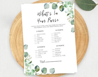 SUCCULENT  Whats in your purse bridal shower game - 5x7 JPG