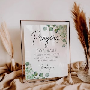 Succulent Prayers for baby sign and card | Prayers For Baby Sign and Card Template, Modern Prayers, Well Wishes for Baby